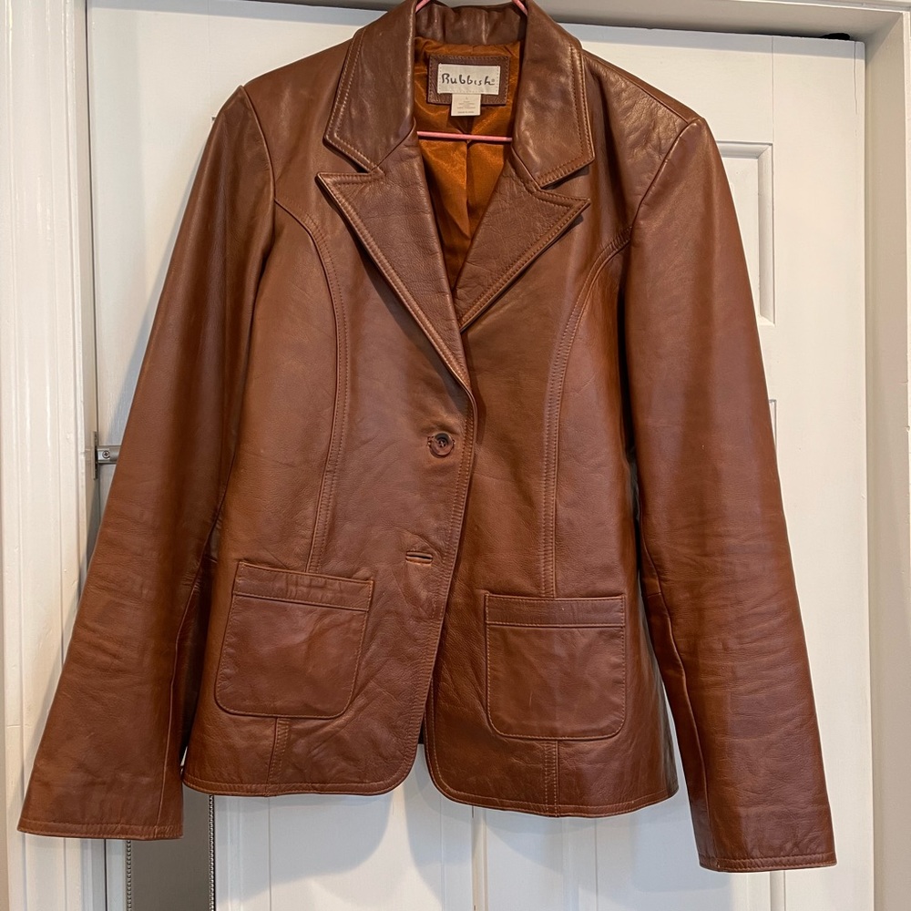 Brown Leather Jacket - Size L